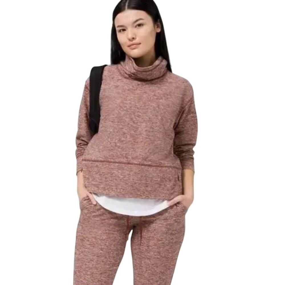 Lululemon Ready to Rulu Fleece Pullover in Heathered Savannah